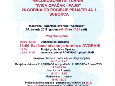 Najava 12. memorijalnog malonogometnog turnira “Ivica Opačak – Pajo”